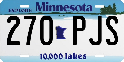 MN license plate 270PJS