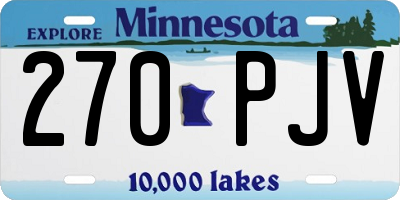 MN license plate 270PJV