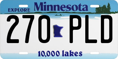 MN license plate 270PLD