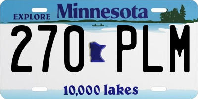 MN license plate 270PLM