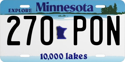 MN license plate 270PON