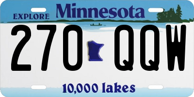 MN license plate 270QQW
