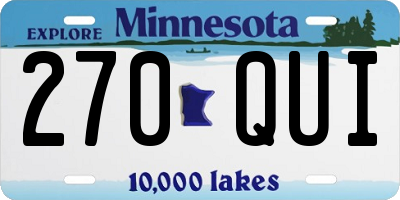 MN license plate 270QUI