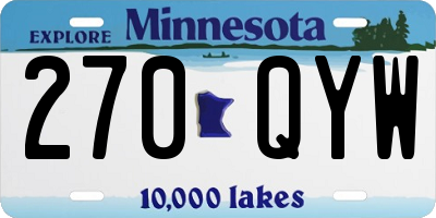 MN license plate 270QYW