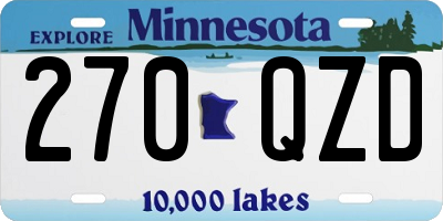 MN license plate 270QZD