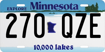 MN license plate 270QZE