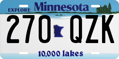 MN license plate 270QZK