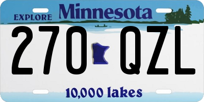 MN license plate 270QZL