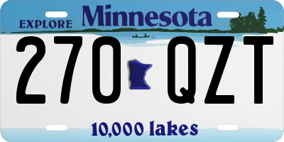 MN license plate 270QZT