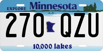 MN license plate 270QZU