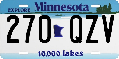 MN license plate 270QZV