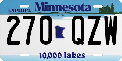 MN license plate 270QZW