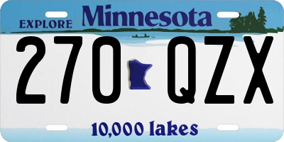 MN license plate 270QZX
