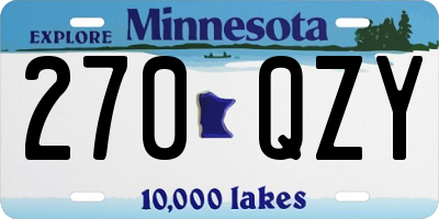 MN license plate 270QZY