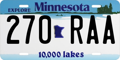 MN license plate 270RAA