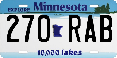 MN license plate 270RAB