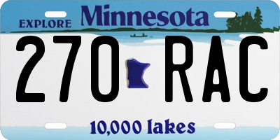 MN license plate 270RAC