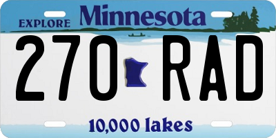 MN license plate 270RAD