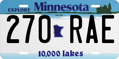MN license plate 270RAE