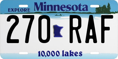 MN license plate 270RAF