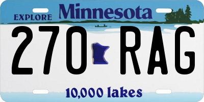 MN license plate 270RAG