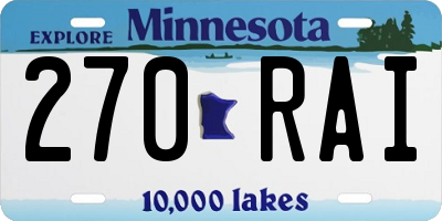 MN license plate 270RAI