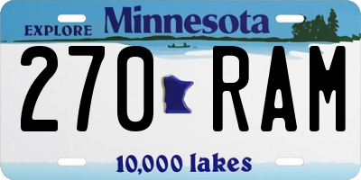 MN license plate 270RAM