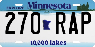 MN license plate 270RAP