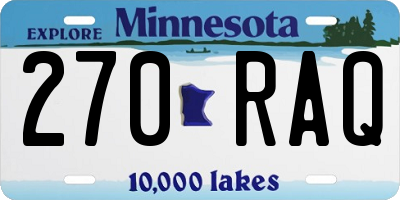 MN license plate 270RAQ