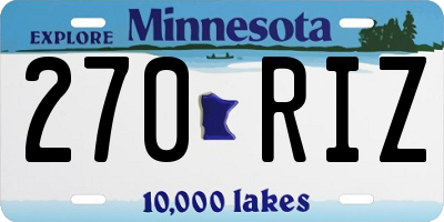 MN license plate 270RIZ