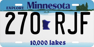 MN license plate 270RJF