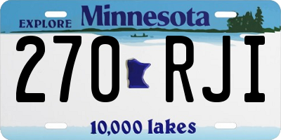MN license plate 270RJI