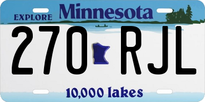 MN license plate 270RJL