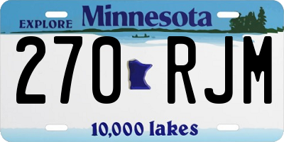 MN license plate 270RJM