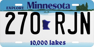 MN license plate 270RJN