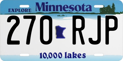 MN license plate 270RJP