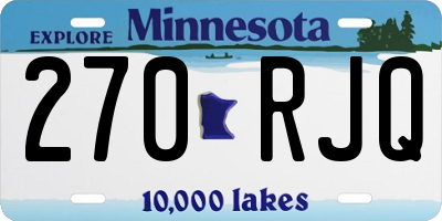 MN license plate 270RJQ