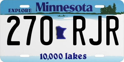 MN license plate 270RJR