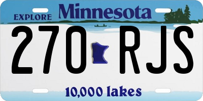 MN license plate 270RJS