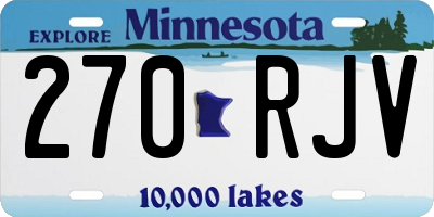 MN license plate 270RJV