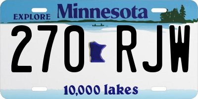 MN license plate 270RJW