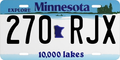 MN license plate 270RJX