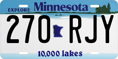 MN license plate 270RJY