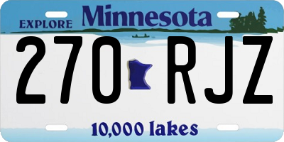 MN license plate 270RJZ