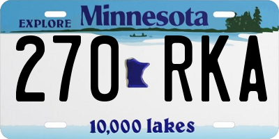 MN license plate 270RKA