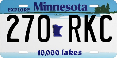 MN license plate 270RKC