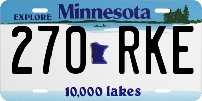 MN license plate 270RKE