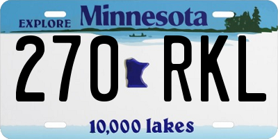 MN license plate 270RKL