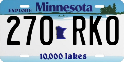 MN license plate 270RKO