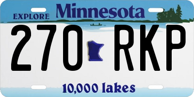 MN license plate 270RKP
